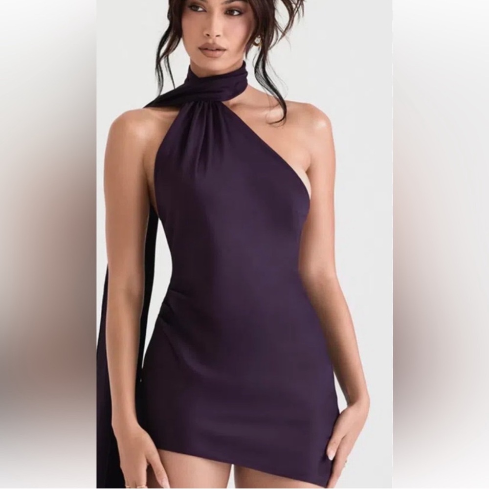 House of CB London ‘Aida’ Night Shade Asymmetric
Wrap Neck Dress